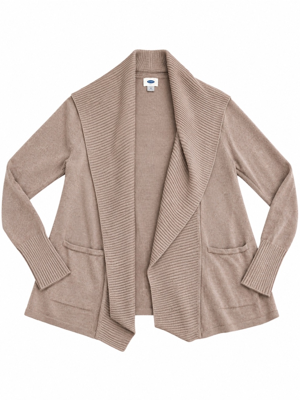 Old Navy Taupe Open-Front Shawl Collar Cardigan
